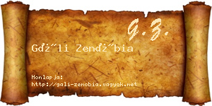Gáli Zenóbia névjegykártya